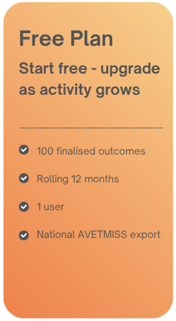 AVETMISS comliance platform_Free Plan